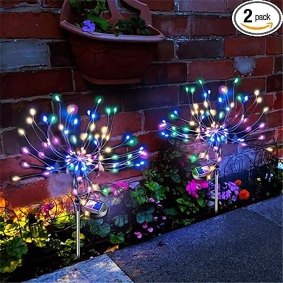 Solar Garden Lights Outdoor: Fairy Fireworks Light Waterproof Yard Decorations - Picture 7 of 7